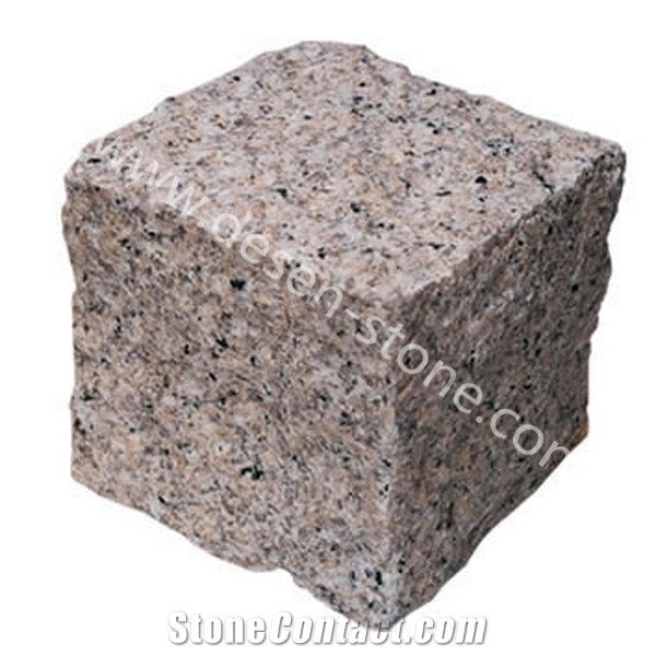 G682 Sunset Gold Rusty Yellow Granite Cobblestones/Cube Stone/Cobbles