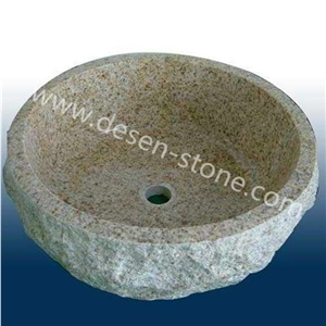 G682 Yellow Granite Stone Kitchen/Bathroom Vessel Sinks/Wash Basins