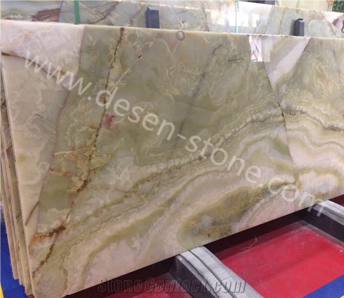 Green Onyx Stone Slabs&Tiles Tv Background/Book Matching/Skirtings