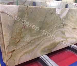 Green Onyx Stone Slabs&Tiles Tv Background/Book Matching/Skirtings