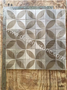 Grey Wooden Grain Marble Stone Kichen Floor/Wall Mosaic Design/Pattern