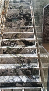 Ice Jade Green Marble Stone Stairs/Steps/Stair Treads/Stair Riser