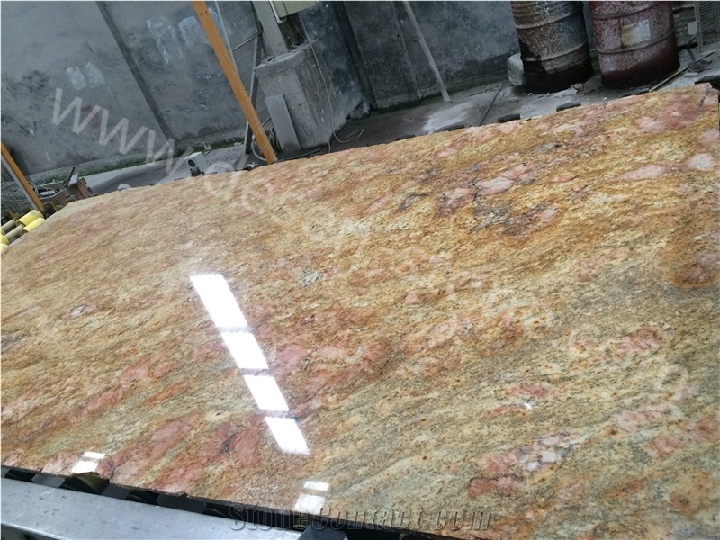 India Imperial Golden Dust Royal Gold Yellow Granite Stone Slabs&Tiles