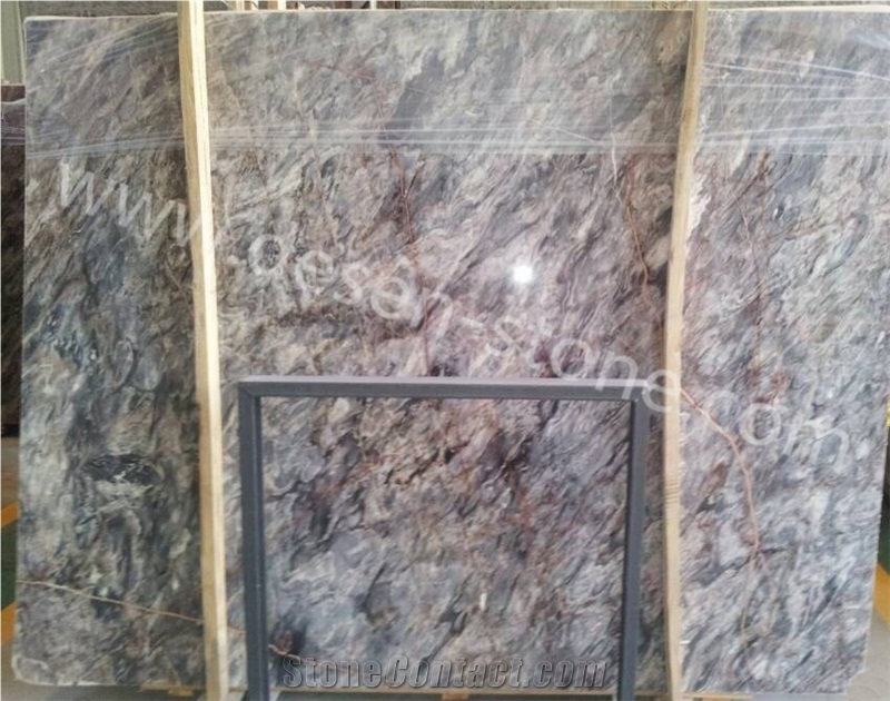 Louis Grey Agate Venice Grey Marble Stone Slabs&Tiles Bookmatched/Wall