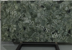 Luxury Tiger Eyes Green/Silver Stone Semiprecious Stone Slabs&Tiles