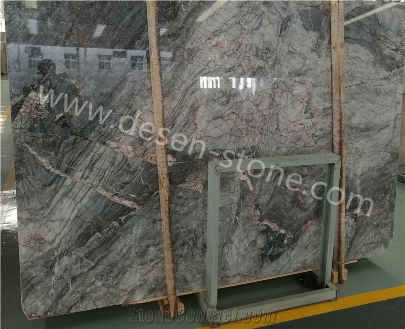 Milan Cloud Grey/Cloudy Grey/Multi-Color Marble Stone Slabs&Tiles Wall