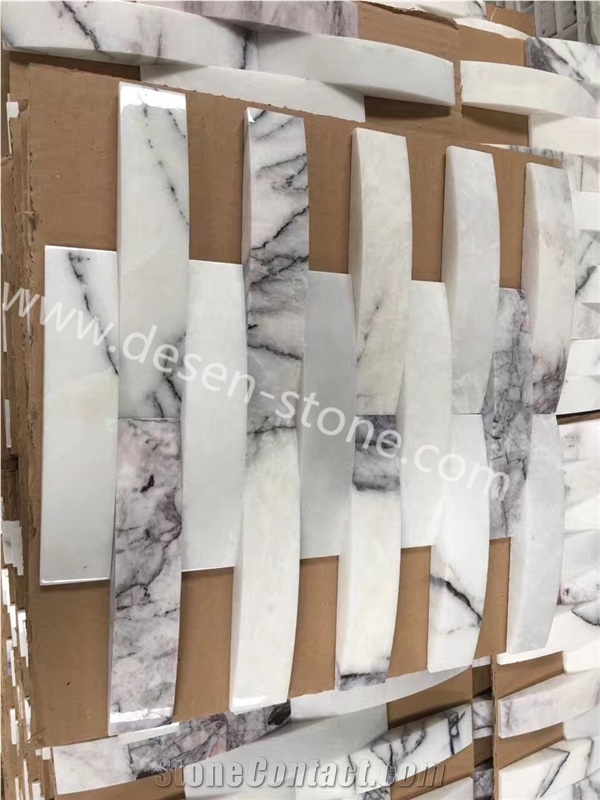 Milas Lilac White Marble Stone Kichen Floor/Wall Mosaic Design/Pattern