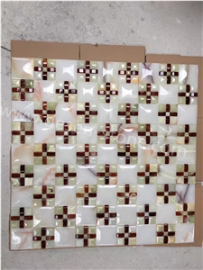 Multicolor Onyx Stone Kitchen Wall/Floor Mosaic Design/Pattern Tiles