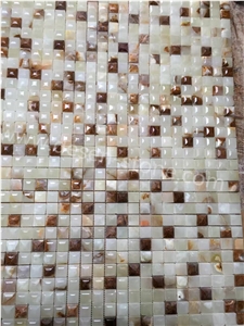 Multicolor Onyx Stone Kitchen Wall/Floor Mosaic Design/Pattern Tiles