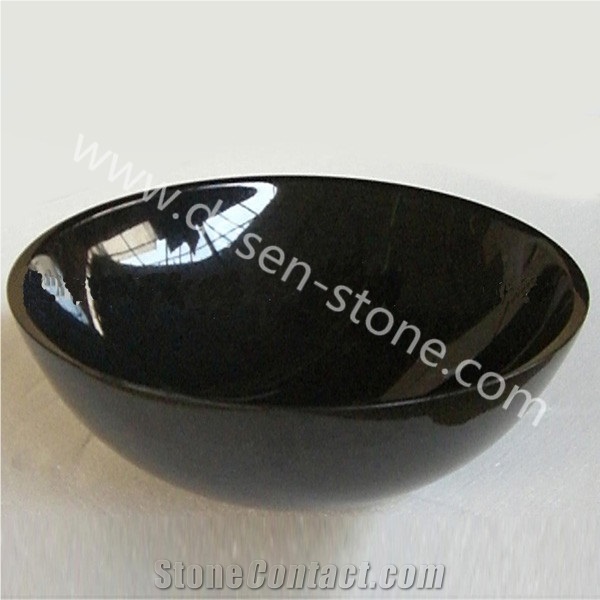 Shanxi Black Granite Stone Bathroom/Kitchen Vessel Sinks/Wash Basins