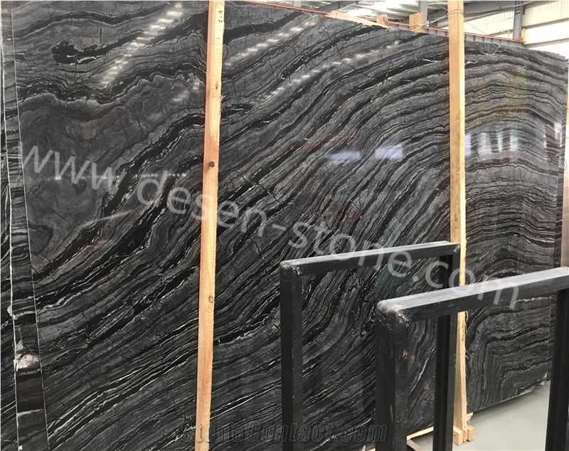 Silver Wave/Armani Black/Silver Wave Brown Marble Stone Slabs&Tiles