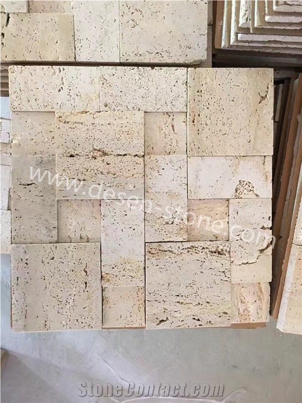 Turkey Cream Travertine Stone Kitchen Floor/Wall Mosaic Pattern/Design