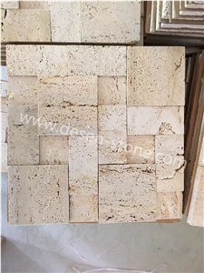 Turkey Cream Travertine Stone Kitchen Floor/Wall Mosaic Pattern/Design