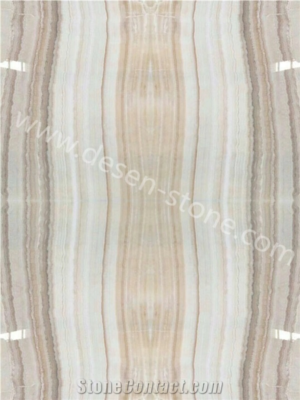 White Straight Vein Onyx/White Wooden Onyx Stone Slabs&Tiles Walling