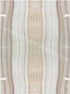 White Straight Vein Onyx/White Wooden Onyx Stone Slabs&Tiles Walling