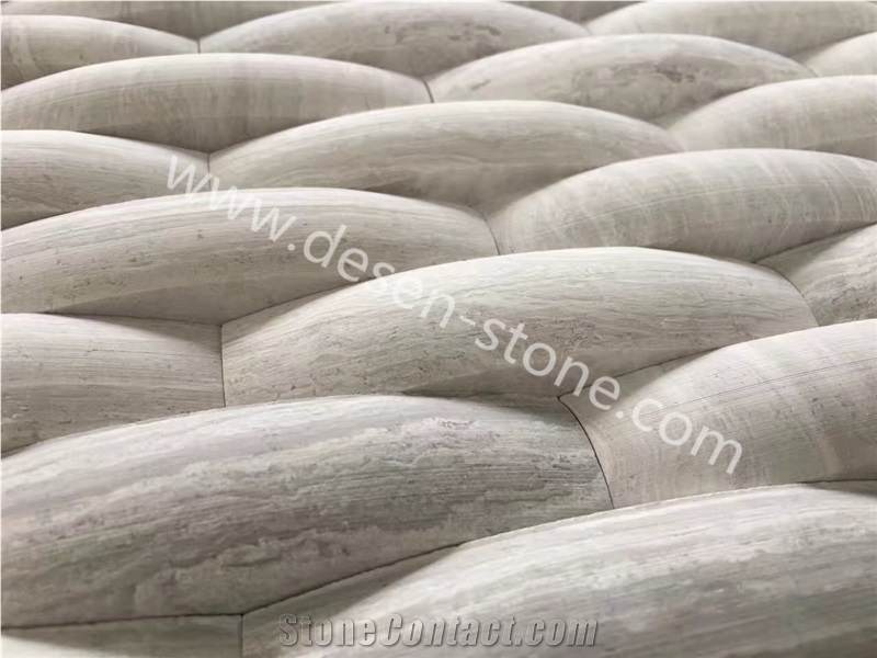 Wooden Grey Marble Stone Kichen Floor/Wall Mosaic Design/Pattern Tiles