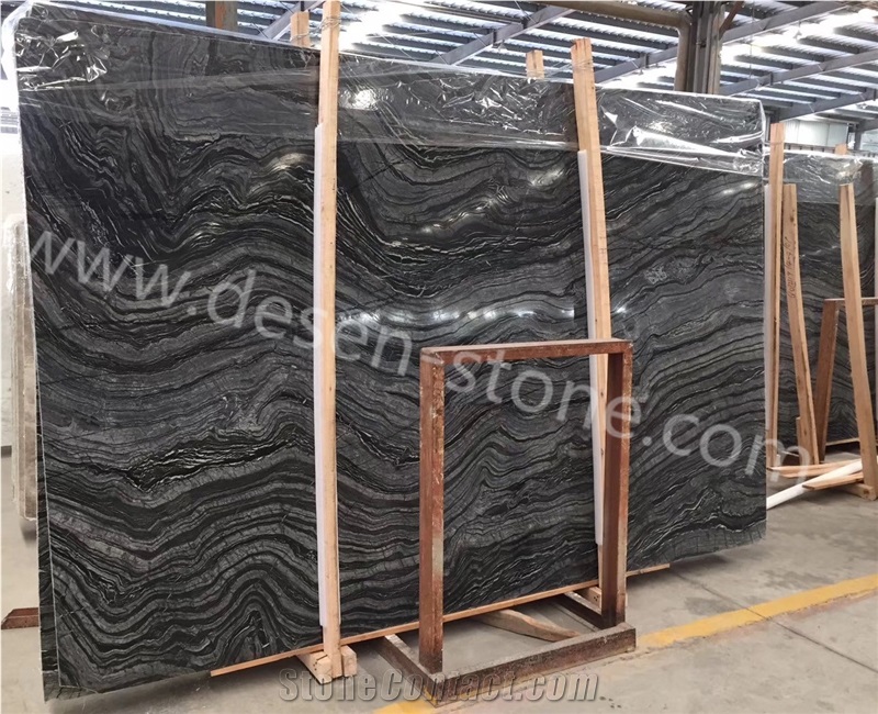 Zebra Black/Black Wooden Vein/Black Armani Marble Stone Slabs&Tiles