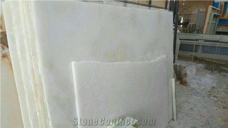 Pure White Onyx Slab, Iran White Onyx