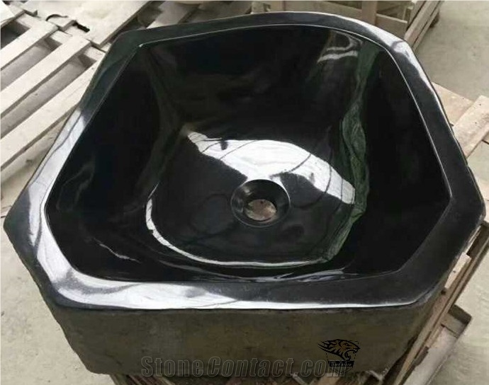 Black Marble Irregular Washbasin