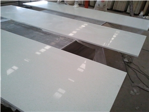 Artificial Pure White Quartz Prefab Countertop, Quartz Countertops