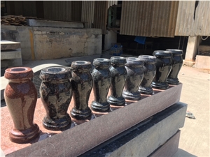 Rouded Granite Vases, Monumental Vases