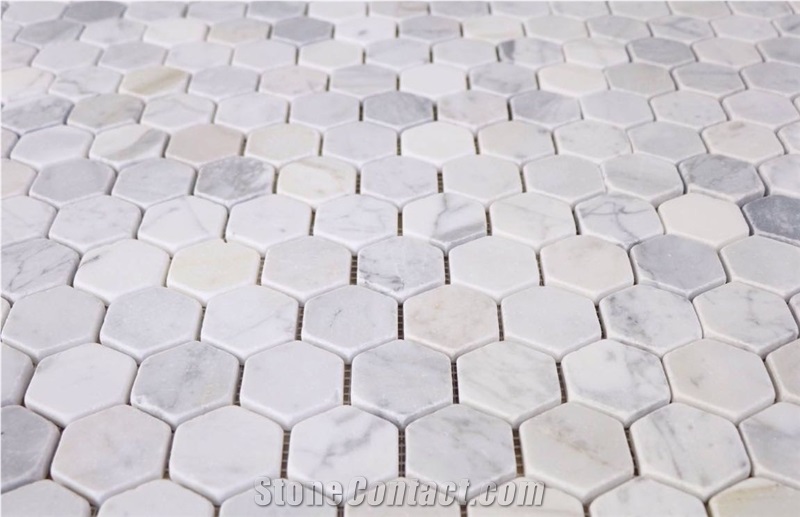 White Carrara Venatino Marble Tiles, Italy White Marble
