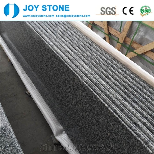 Cheap Polished G602 Grey Granite Step with Sandblasted Antislip Strip