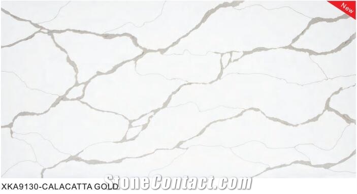 Quartz Stone Slabs Vein Marble Colors Caesarstone for Kitchen Top