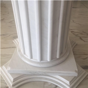White Carrara Marble Column