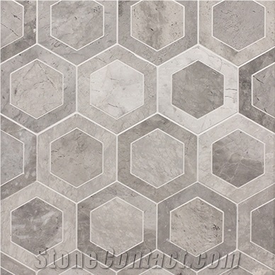 Honeycomb Shower Honed Finish Polar Grey Marble