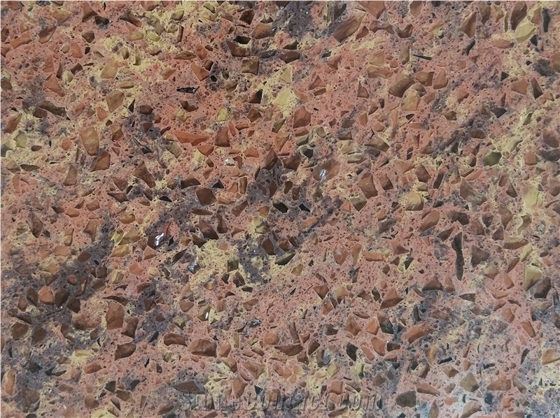 Copper Blaze/China Red Quartz Stone Tile,Slab