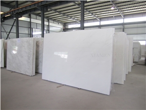 Crystal White China Marble Tile Machine Cutting Panel Wall Cladding