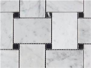 Italian Carrara White Marble Mosaic Tile,Basketwave,Backsplash,Floor