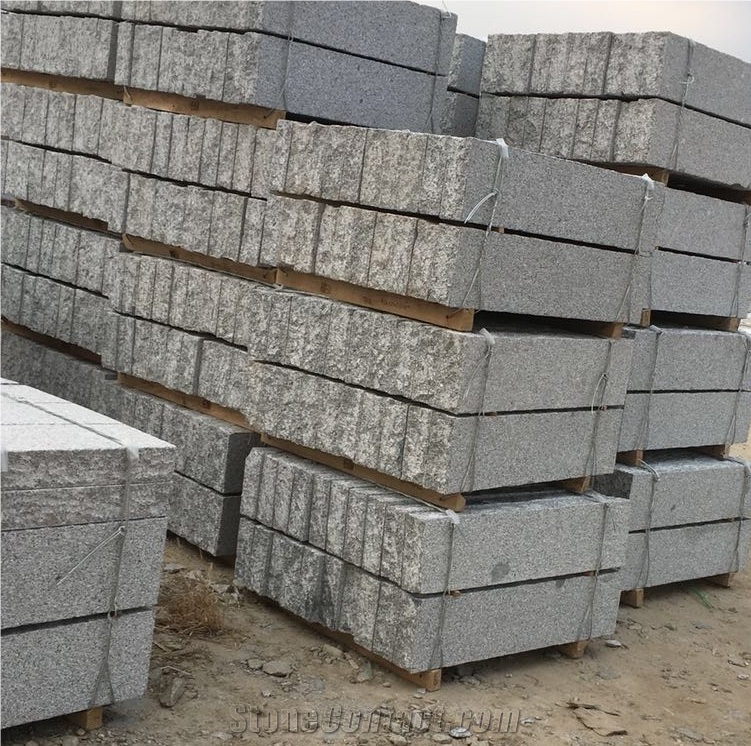 New G602,G603 Light Grey Granite Roadway Kerbs,Curb Stone,Cubes,Leiyan
