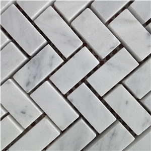White Marble Moasaic Tiles,Herringbone,Kitchen Back Splash,Wall Tiles