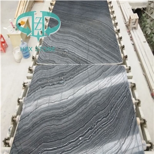 Black Wooden Vein Marble Slab Polished,Ancient Black Marble