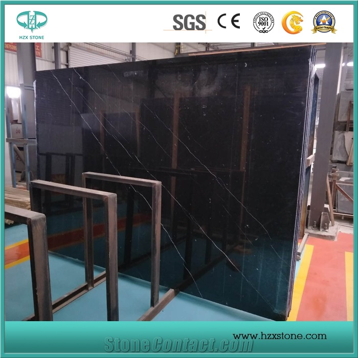 China Black Nero Marquina Marble Slab&Tile Polishing Flooring