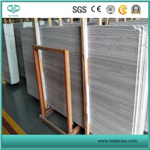 China White Wood Grain, Marble Slib for Flooring