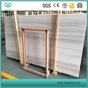 China White Wood Grain, Marble Slib for Flooring