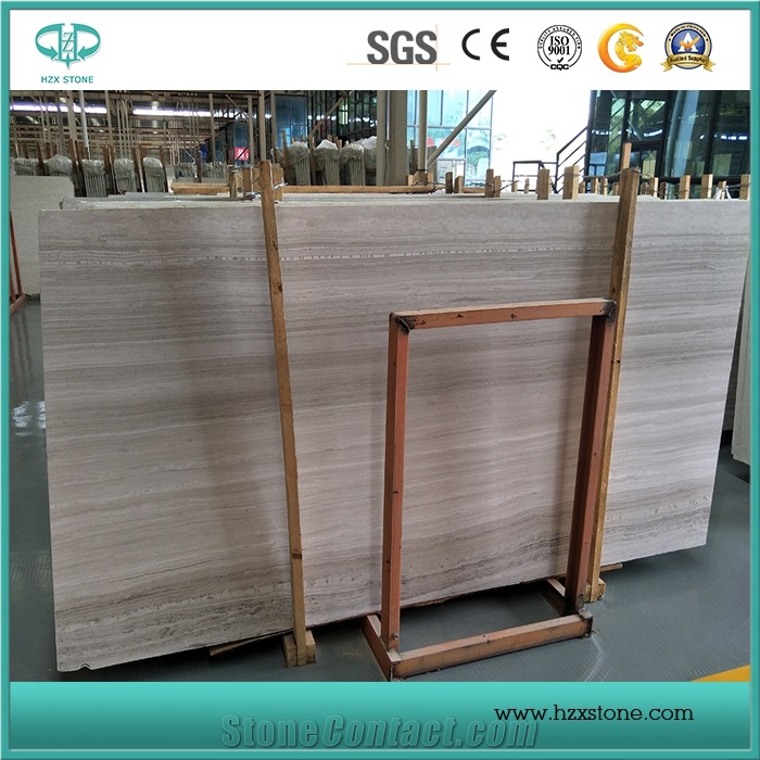 China White Wood Grain, Marble Slib for Flooring