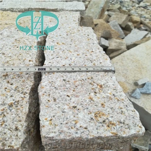 G682 Pavers,Padang Rust Granite Cube Stone&Brick Pavers Golden Garnet