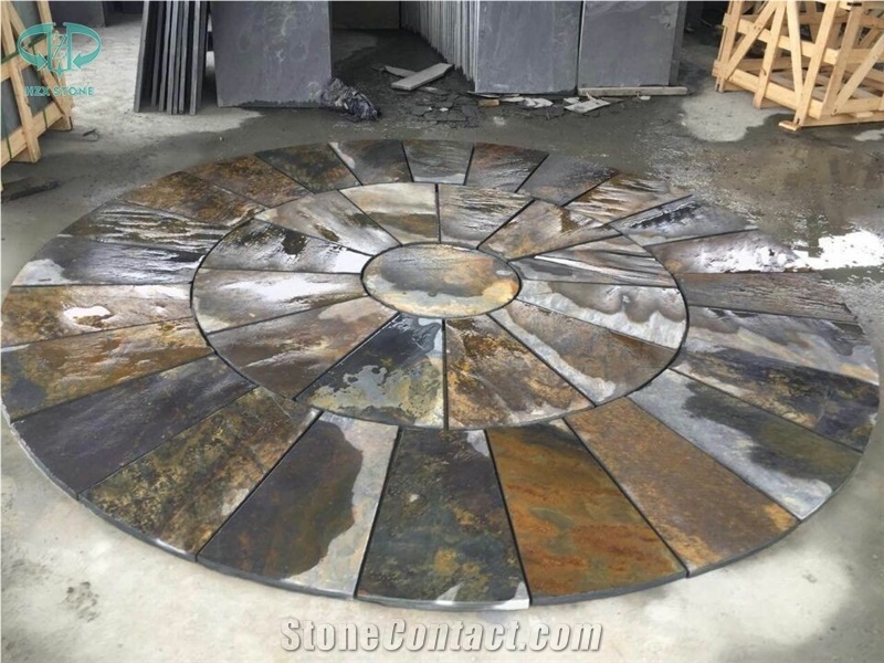 Split Surface Durable Natural Rusty Culture Stone Slate Floor Tile