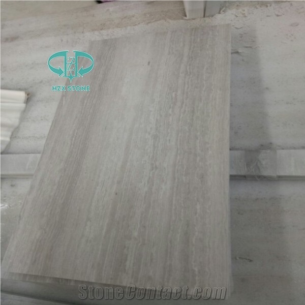 White Wooden Vein Marble Slabs Tiles, China Wood Grain Marble Skirting