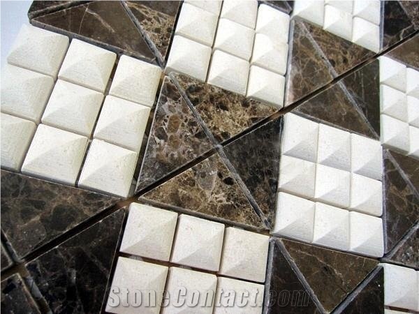 Emperador Dark Mosaic Tile Design for Kitchen Backsplash Tile