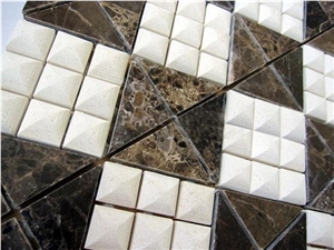 Emperador Dark Mosaic Tile Design for Kitchen Backsplash Tile