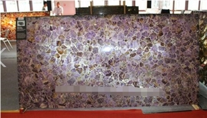 Factory Price Backlit Semiprecious Stone Purple Amethyst Gemstone Slab