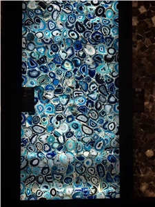 Gemstone Tiles Backlit Walling Panels Blue Gemstone Panel