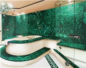 Malachite Bathtub Surrounded Panels Malachite Bathroom Wall Panels