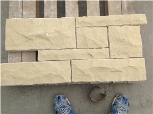 Sandstone Bricks Beige Mushroomed Exterior Wall