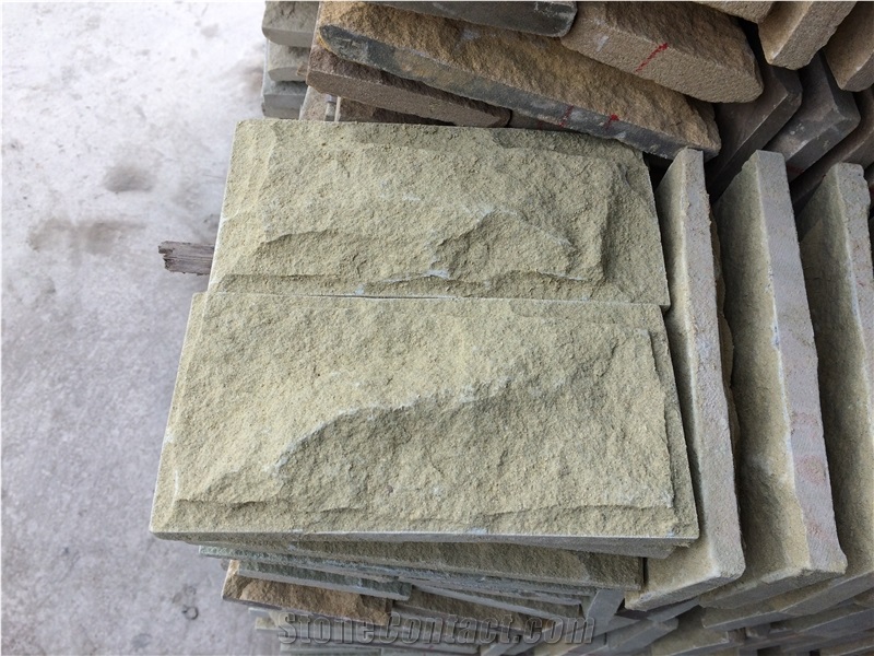 Sandstone Bricks Beige Mushroomed Exterior Wall